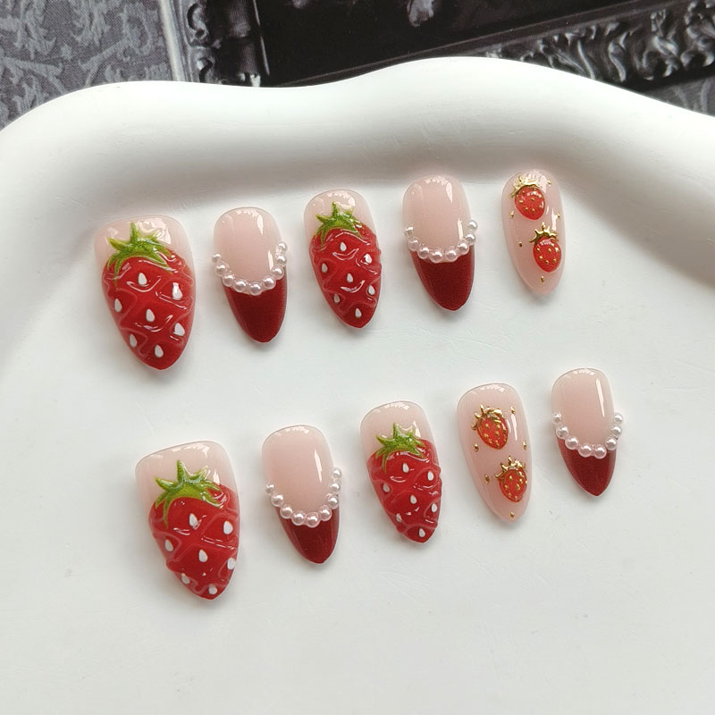 10 قطع من أظافر النساء الفرنسي - مراجعة Nail Art Press On وسعره