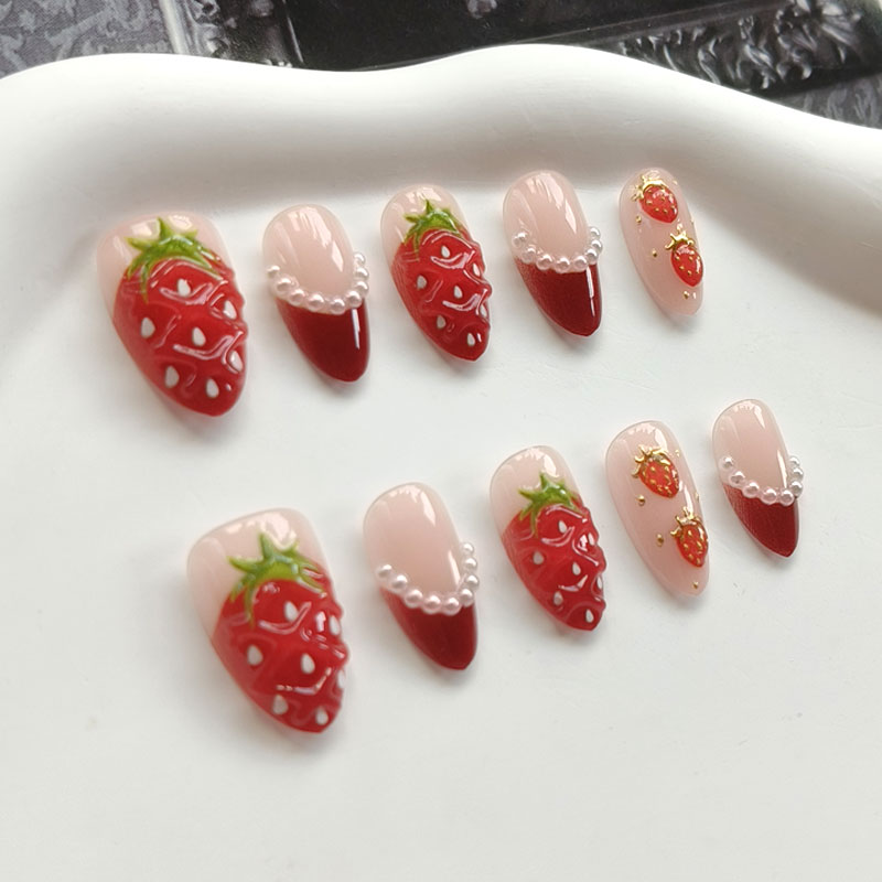 10 قطع من أظافر النساء الفرنسي - مراجعة Nail Art Press On وسعره