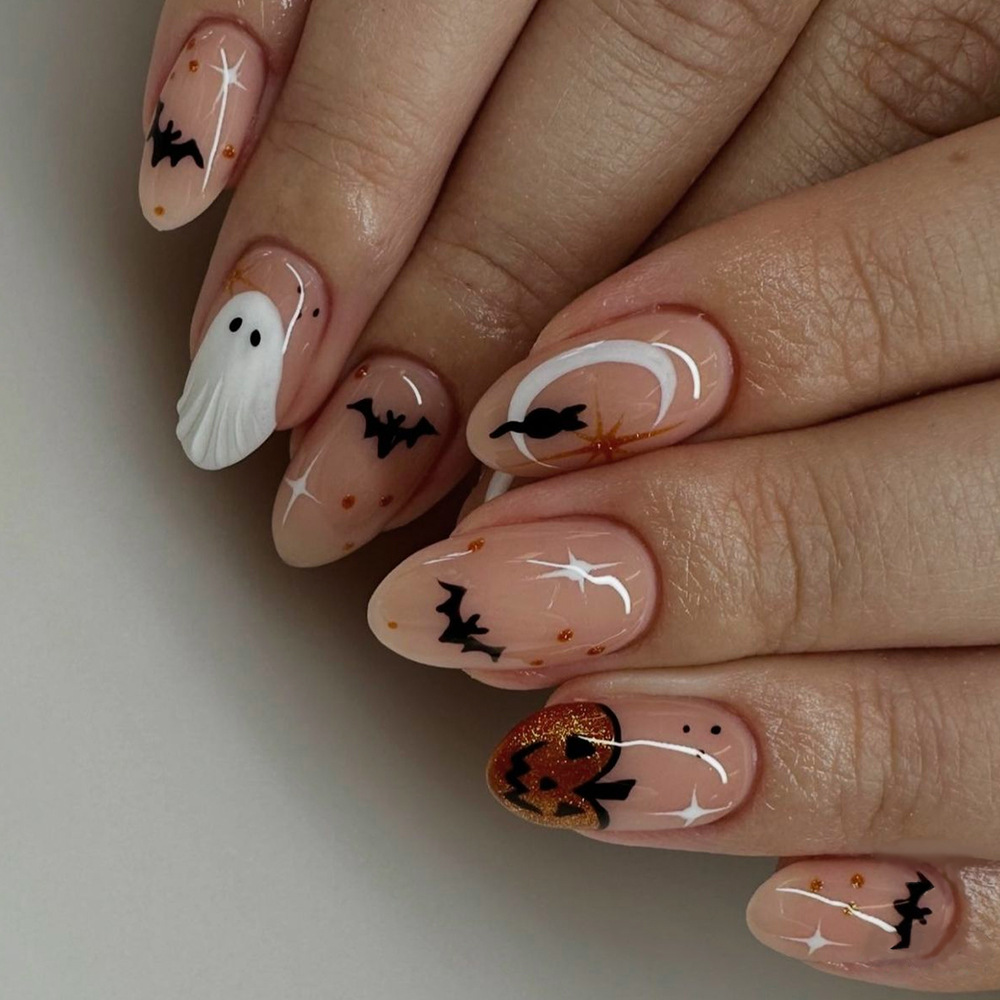 24 قطعة ضغط اللوز البسيط على ا - مراجعة Nail Art Press On وسعره